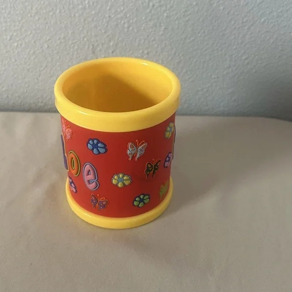 Personalized Zoe Yellow & Red Pencil Cup - Picture 2 of 4